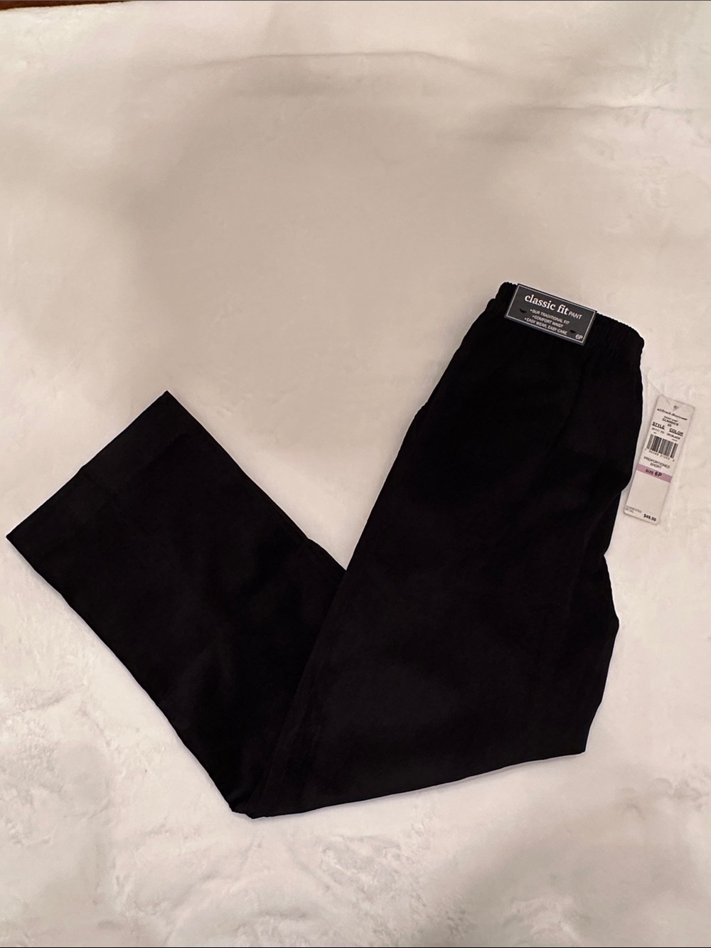 Alfred Dunner Black Straight-Leg Corduroy Pants
